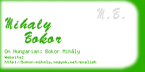 mihaly bokor business card