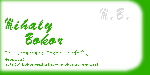 mihaly bokor business card